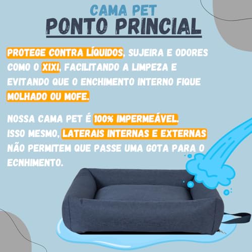 Colchonete Cama Pet Indestrutível 100% Impermeável Conforto Esxtremo (Azul Marinho)