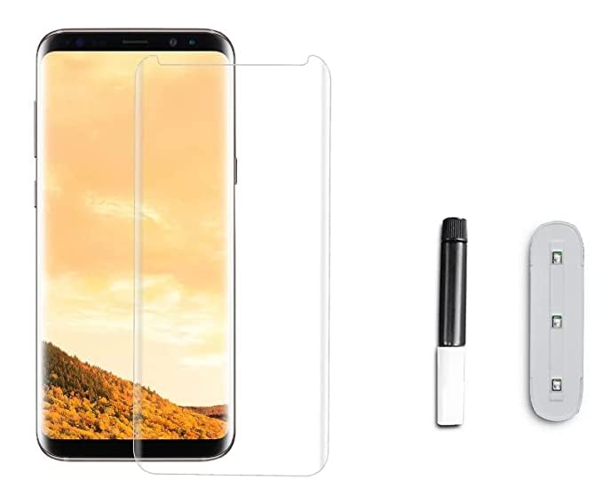Image of Premium Tempered Glass Design for Samsung Galaxy Note S9 | S8 Advanced Border Less Full Edge to Edge 3D Curved UV Screen Protector and Easy Installation Kit (Pack of 1) asy Installation Kit