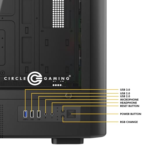 Image of Circle Amazer X1 Mid- Tower Computer Case | Gaming Cabinet - Black| Support ATX, M-ATX, ITX | Pre- Installed 3 x 120mm Front and 1 x 120mm Rear ARGB Mirror Fans