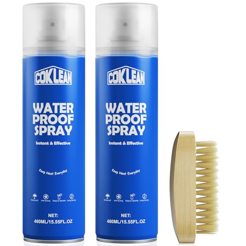 Coklean 15.55 OZ Shoe Waterproof Spray, Rain & Stain Nano Repellent for Suede, Sneaker, Canvas, Leather, Fabric Shoe Protector Spray 1 Pack