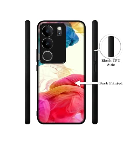 Image of Colored Smoke Design Premium 2D Printed Metal Back Case Cover for Vivo V29 5G / V29 Pro 5G