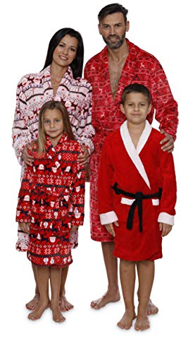 Intimo Men's Red Reindeer Fairisle Christmas Pajama Robe Loungewear Bathrobe2