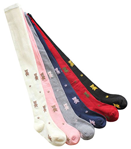 Little Girls' Cute Bear Prints Footed Dance Tights Cotton Stockings2