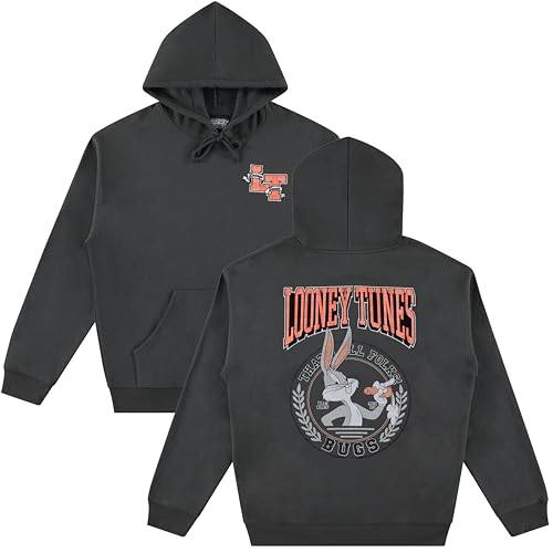 Looney Tunes Premium Men's Bugs Bunny Hoodie: Luxurious Plaid Patches and Intricate Embroidery2