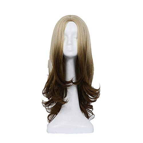 Perruque cheveux longs noir gris dégradé BaronHong Center Parting taille M pour femme