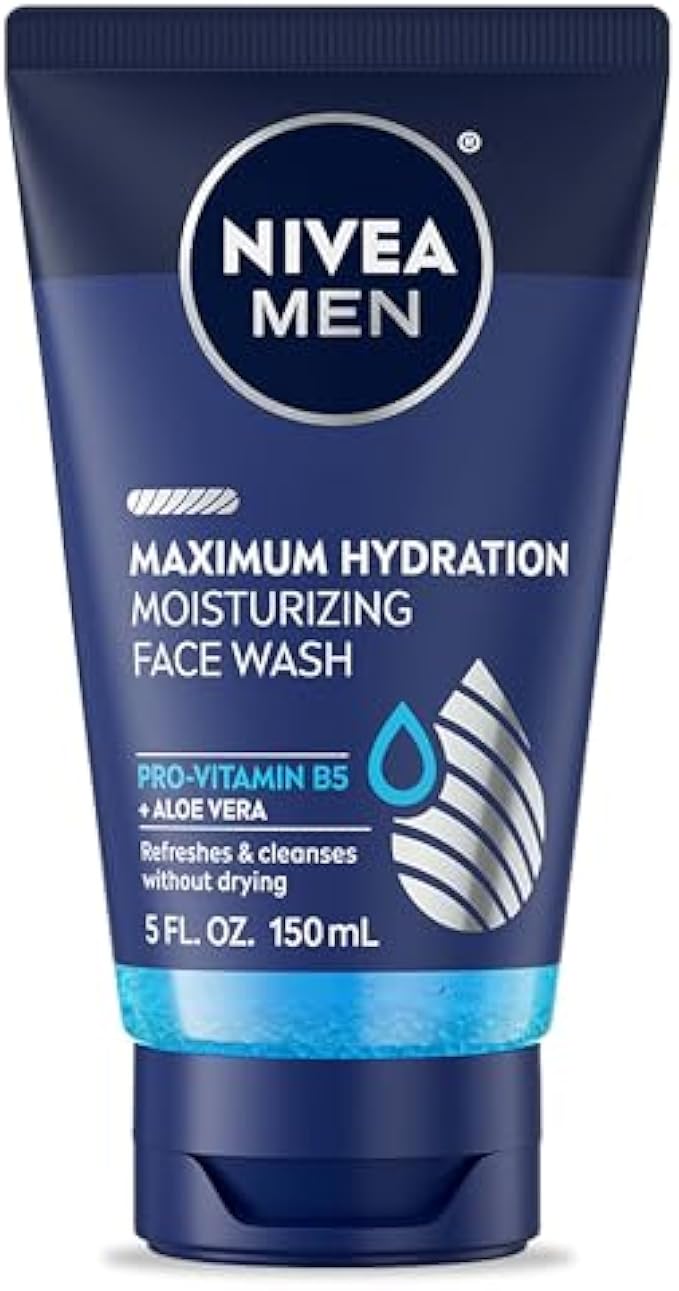 Nivea Men Maximum Hydration Moisturizing Face Wash with Aloe Vera, 5 Fl Oz Tube