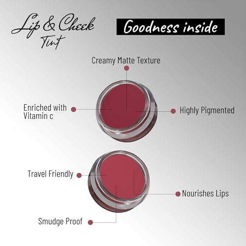 Image of Seven Seas Lips & Cheek Tint Combo Pack of 2 | Matte Natural Blush for Women | Lip Tint with Vitamin E | Nourishing Cheek Tint (Maroon, Hippie Pink)