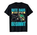 Rute Raus Der Spaß Beginnt Fischen Köder Angler Angeln T-Shirt
