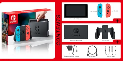 Nintendo Switch consola estándar híbrida con controles de color neón 2