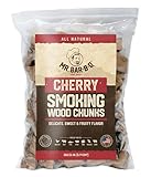 3.5 Lb. Cherry Wood Chunks by Mr. Bar-B-Q, Sweet & Fruity Flavor for Smoking, Grilling & Backyard BBQ, Cherry Wood Chunks for Smokers, Alternative for Charcoal Briquettes, Works with Smoker, Gas Grill