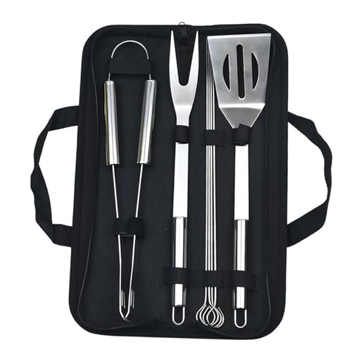 ZTCHSENZT Stainless Steel Bbq Tool Set, 8-Piece Set Of Outdoor Bbq Accessories, Cooking Tools With Storage Bag, Rust-Proof And Heat-Resistant Bbq Clips, Spatula And Fork, Camping T,