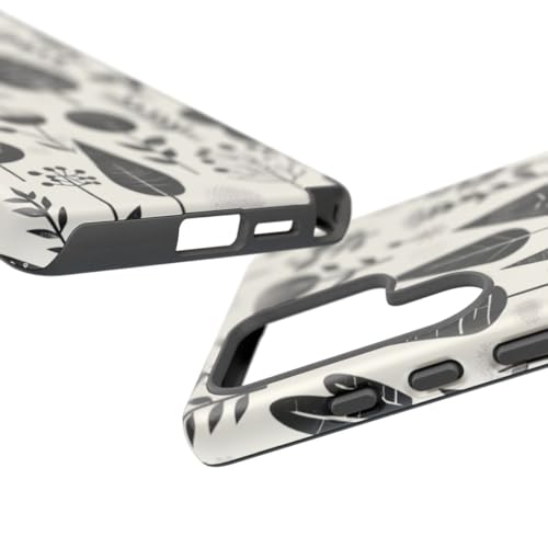 Coque rigide Samsung S25 Ultra mate motif botanique blanc premium - 3