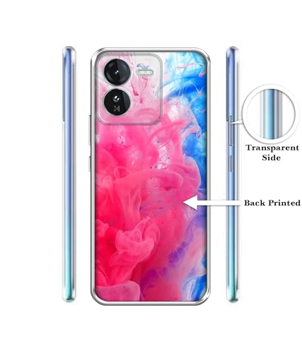 Image of Fractal Paint Design Printed Silicon Soft TPU Back Case Cover for iQOO Z9 5G, Multicolor