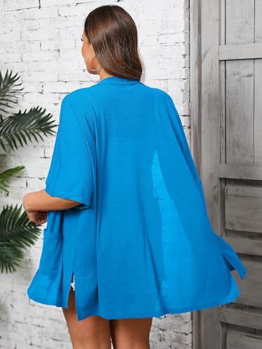 Image of AusLook Women's Plus Size Lightweight Open Front Cardigan 3 /4 Sleeve Cover Ups Shrugs Shawls and Wraps Kimono Jacket Coat