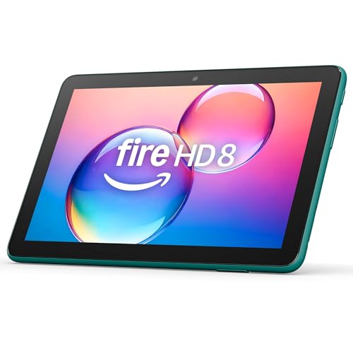 Like-New Amazon Fire HD 8 tablet (newest model), 8” HD Display, 3GB memory, 32GB, designed for portable entertainment, Emerald
