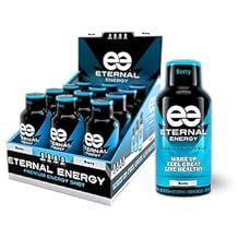 Eternal Energy shot BERRY flavor 2oz - 12 Pack - Vitamin B, Vitamin C, Amino Acids, Antioxidants, Caffeine, Quercetin, Taurine, Green Tee