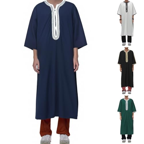 Kandoura saoudi haut de gamme en tissu fluide rétro rétro