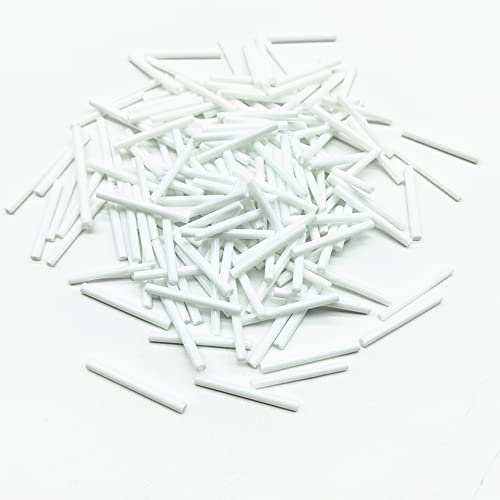 25Mm 1" Czech Glass Seed Beads Tube Lined Bugle Beads Spacer Long Earrings Findings (White) #TOP4