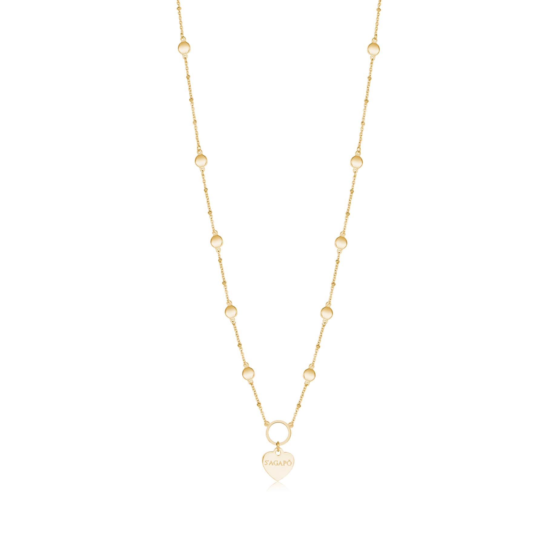 S'Agapõ Collana Donna, Collana Lunga Donna in Acciaio con Simbolo Cuore | Collezione Happy - SHAC29
