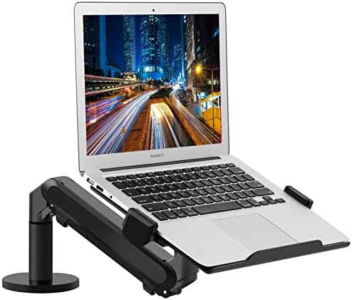 MPK Laptop arm Mount for Desk, Single Gas Spring Laptop Arm Desk Stand/Holder,Extra Laptop Tray Fits 12-17" Laptops/Notebook