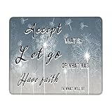 Mausmatte Was Ist Loslassen Von Dem, Was War? Vertrauen In Das, Was Sein Wird. Dandelion Und Libelle. 25X30Cm Genähten Kanten Mousepad Rutschfeste Mouse Pads Für Studium Spiele