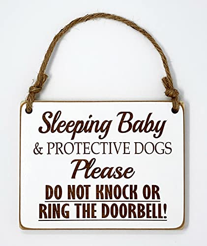 Sleeping Baby & Protective Dogs - Please Do Not Disturb Sign - Baby Sleeping Sign - Baby Shower Gift