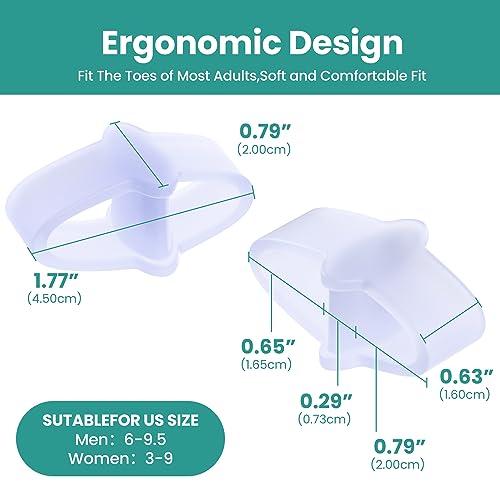 Welnove Pack of 12 Bunion Corrector, Toe Separators with 2 Loops, Big Toe Spacer Suitable for Bunion and Overlapping Toe (Violet)