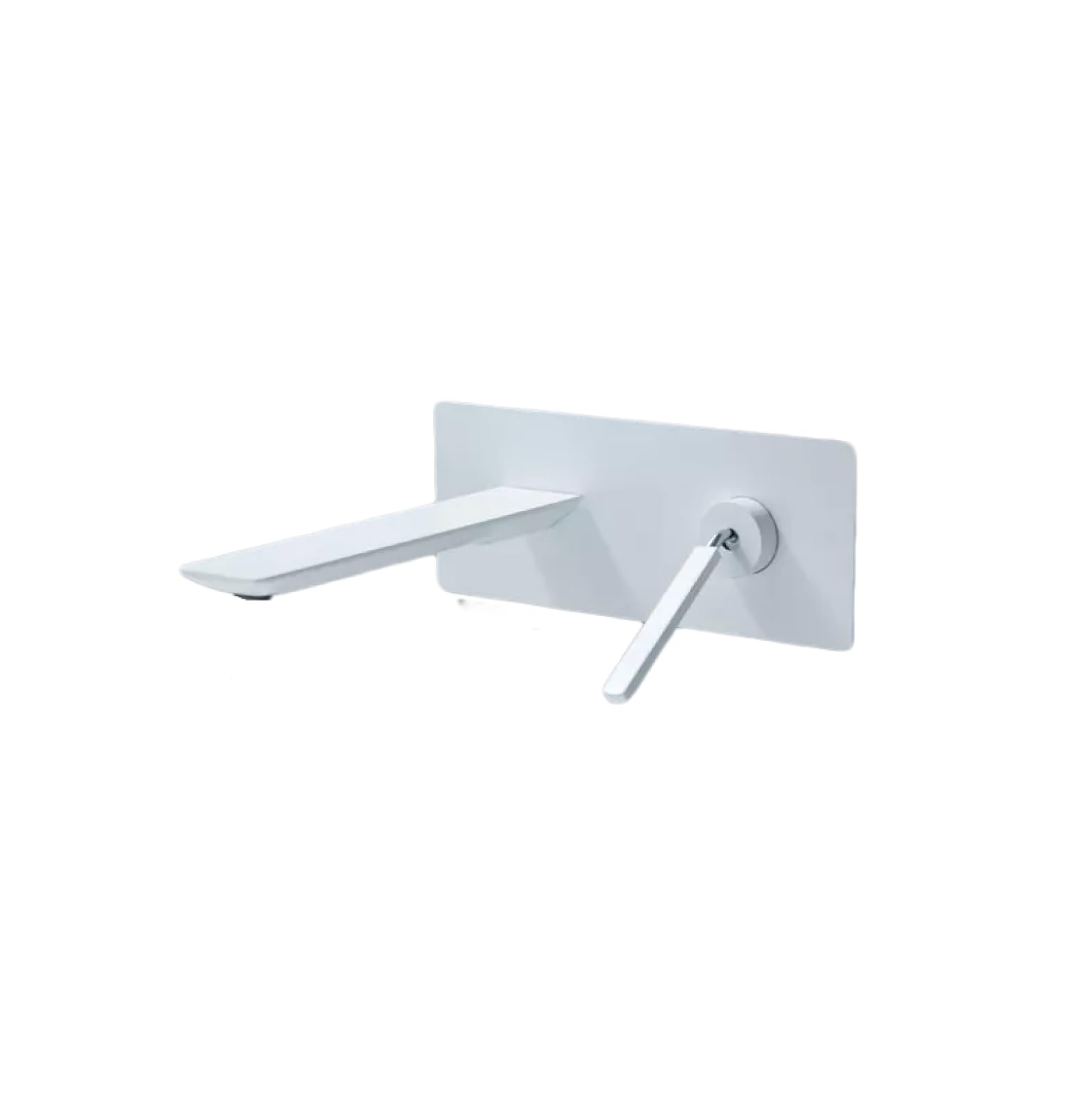 MGNSJGYXN Basin Taps Full Copper Wall-Mounted Hot and Cold Faucet Gray Black Bathroom Wash Basin Pre-Embedded Concealed Wall Discharge Faucet White Panel