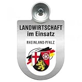 Einsatzschild für Windschutzscheibe incl. Saugnapf - Landwirtschaft im Einsatz - Wappen nach Wahl - 309460 Farbe Region Rheinland-Pfalz