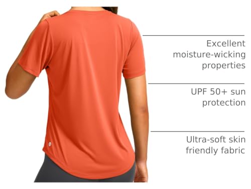 Image of Women's Short Sleeve Workout Shirts UPF 50+ Sun Protection T-Shirts Quick Dry Breathable Gym Running Hiking Tops for Women