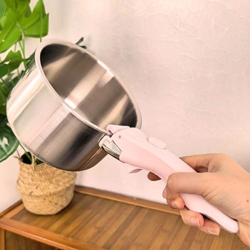 Image of Febzona pakkad for Kitchen-Removable Handle-Detachable Holders Cookware, Universal Pot Handle, Idukki pakad Tongs sansi sandasi for Utensils (Light Pink)
