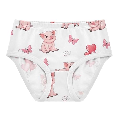 Toddlers Underwear Floral 2t Cotton Cute Panties Girl Bright Undies Kids Briefs Cute Pigs Pink Piglets White