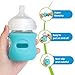 Joxodak 4 Pack Silicone Sleeves for Philips Avent Natural Glass Bottle, Food Grade Silicone Cover and 4pcs Travel Caps, Lids Replacement (2White+1Blue+1Green, 4oz)