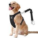 VavoPaw Dog Vehicle Safety Vest Harness, Adjustable Soft Padded Mesh Car Seat Belt Leash Harness wit