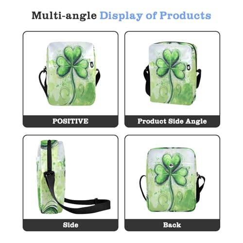 mens messenger bag crossbody mens crossbody Womens Cross Body Purses Adjustable Strap for Casual Casual- Green Clover Shamrock Lucky St4