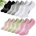 Stoeury Bamboo No Show Trainer Socks for Womens 6 Pairs, Low Cut Non Slip Sports Socks, Breathable Summer Invisible Ladies Ankle Sock for Walking, Running and Daily Use, Multi UK 6-8