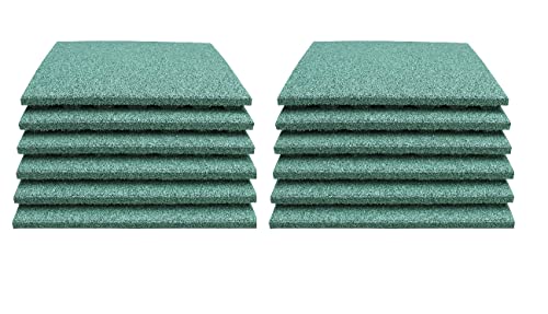 LANDGRID 12 x Fallschutzmatten 50x50x4cm Grün Kinder Garten Rutsche Schaukel Spielturm Pool Cover