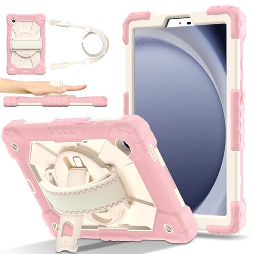 Funda Samsung Galaxy Tab A9 8.7 2023 SM-X110 silicona militar soporte correa oro
