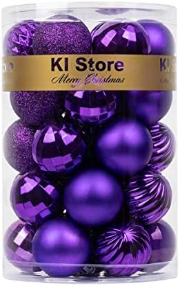 Art Beauty Christmas Tree Baubles Teal Ball Onaments Shatterproof Xmas Hanging Decorations Centrepieces 34pcs (4-Finish, 60mm)