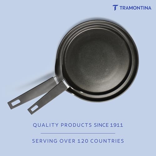 Image of TRAMONTINA Aura Dosa Tawa 30cm | Reinforced Ceramic Non-Stick Cookware | Quick & Even Heating | Low-Oil Cooking | Bakelite Handle | Induction & Gas Compatible | Blueberry