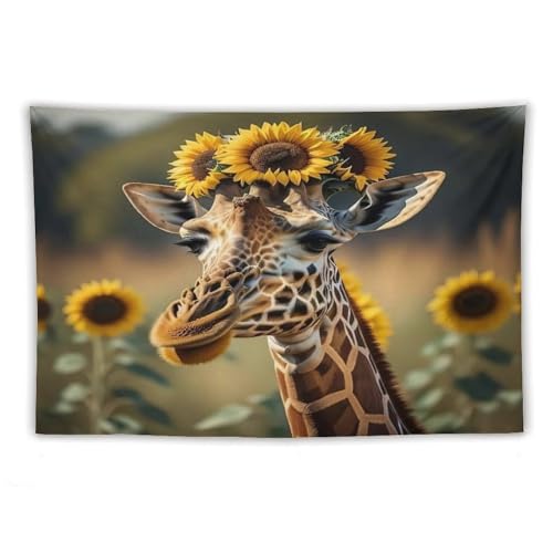 Tenture girafe cache misere pour grand mur de chambre et dortoir