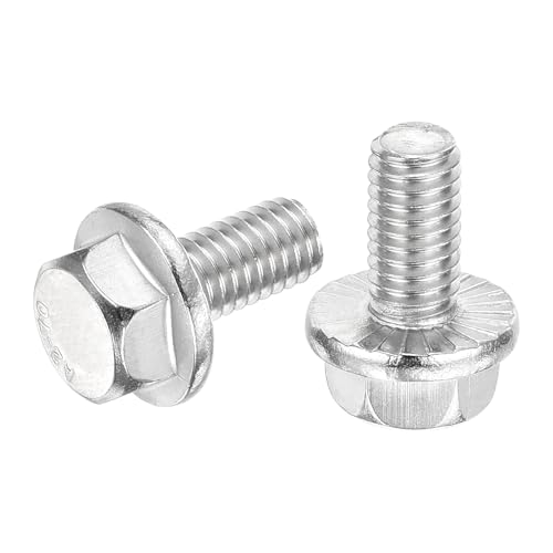 QUARKZMAN 5Pcs Tornillos Hexagonales Con Arandela Dentada M6 x 30mm, Tornillos Cabeza Hexagonal Con Arandela Acero Inoxidable 304 Para Hogares, Herramientas Máquina Y Proyectos DIY, Plateado