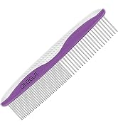 Dog Comb, OneCut Pet Grooming Tool for Removing Tangles Knots and Matted Fur, Wide and Narrow Tee...