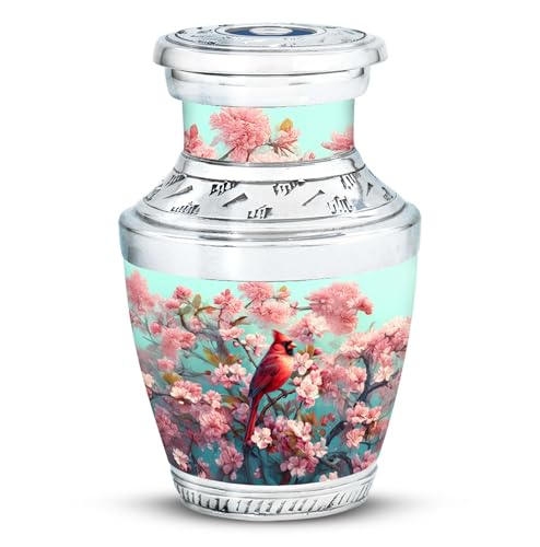 Image of Cardinal Bird Urn - Mini Keepsake Funeral Urns for Adult Ashes Women - Memorial Urns for Burial - 3 Inch