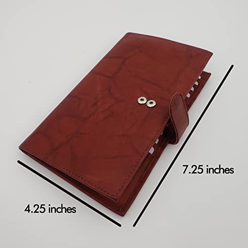 Image of AG Wallets Genuine Leather Mens Long ID 19 Credit Card Security Wallet (RFID BurgundySnapClose)