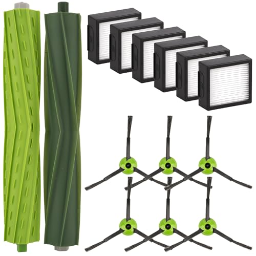 (14 Stück) Combo j7 Ersatzteile Kompatibel Mit iRobot Roomba Combo j7, Combo j7+, Combo j9+, Combo 10 Max Roboterstaubsauger, 2 Rollenbürsten, 6 HEPA-Filter, 6 Seitenbürsten
