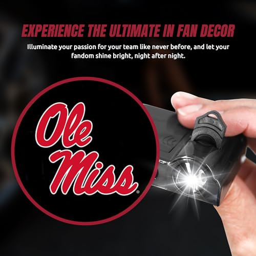 Sporticulture American Football Ole Miss LED Car Door Light - Officially Licensed NCAA Wireless Projector - Show Your Team Pride - Battery Operated, Universal Fit - Thumbnail 6