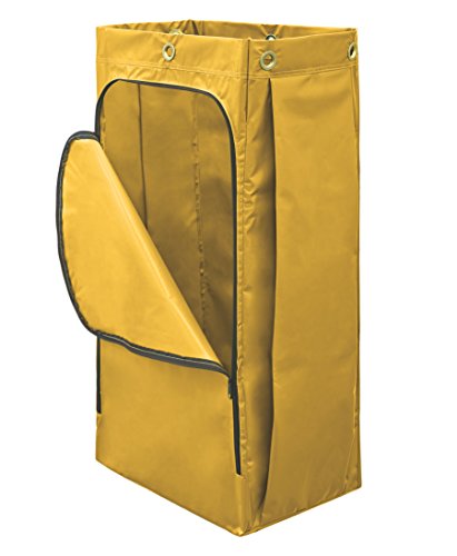 Image of Rubbermaid Commercial High Capacity Vinyl Janitorial Cleaning Cart Bag Waste /Trash /Laundry /Linen Collection for Restraurant /Cafe /Office /School /Motel /Facility 34 Gallon Yellow