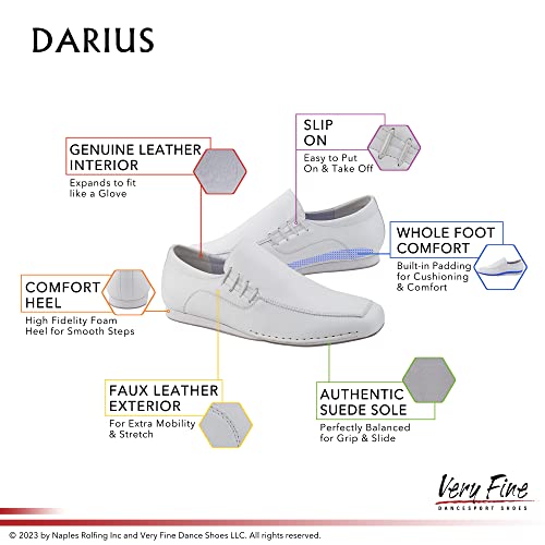 Very Fine Mens Darius White Ballroom Waltz Latin Bachata Salsa Rhythm Slipon Dance Shoe M 11 by Very Fine - Image 2