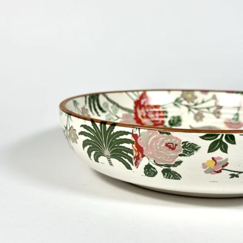Image of SNS Palm Jumeirah Ceramic Serving Bowl | Premium Salad & Snacks Bowl | Semi-Matt Floral Dinnerware for Oats Pasta Fruits & Desserts | Tableware for Gifting (Kitchenware Bowl, 1 Piece)